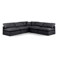 thumbnail image 1 of Meridian Furniture Indulge 105" Black Vegan Leather L-Shaped Modular Sectional, 1 of 9