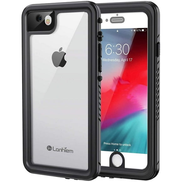 KOMI iPhone SE 2022/2020, 7, 8 Case - IP68 Waterproof Dustproof Shockproof, Built-in Screen Protector, Full Body Underwater Protection (Black)