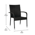thumbnail image 5 of Flash Furniture Maxim Wicker Dining Chair with Arms, Black, Set of 2, 5 of 9
