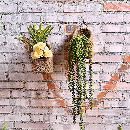 Artificial Hanging Plants Fake Succulents String of Pearls Fake Hanging  Basketplant Lover's Tears Succulent Branch for Home Kitchen Office Garden  Wedding Decor (4PC) 