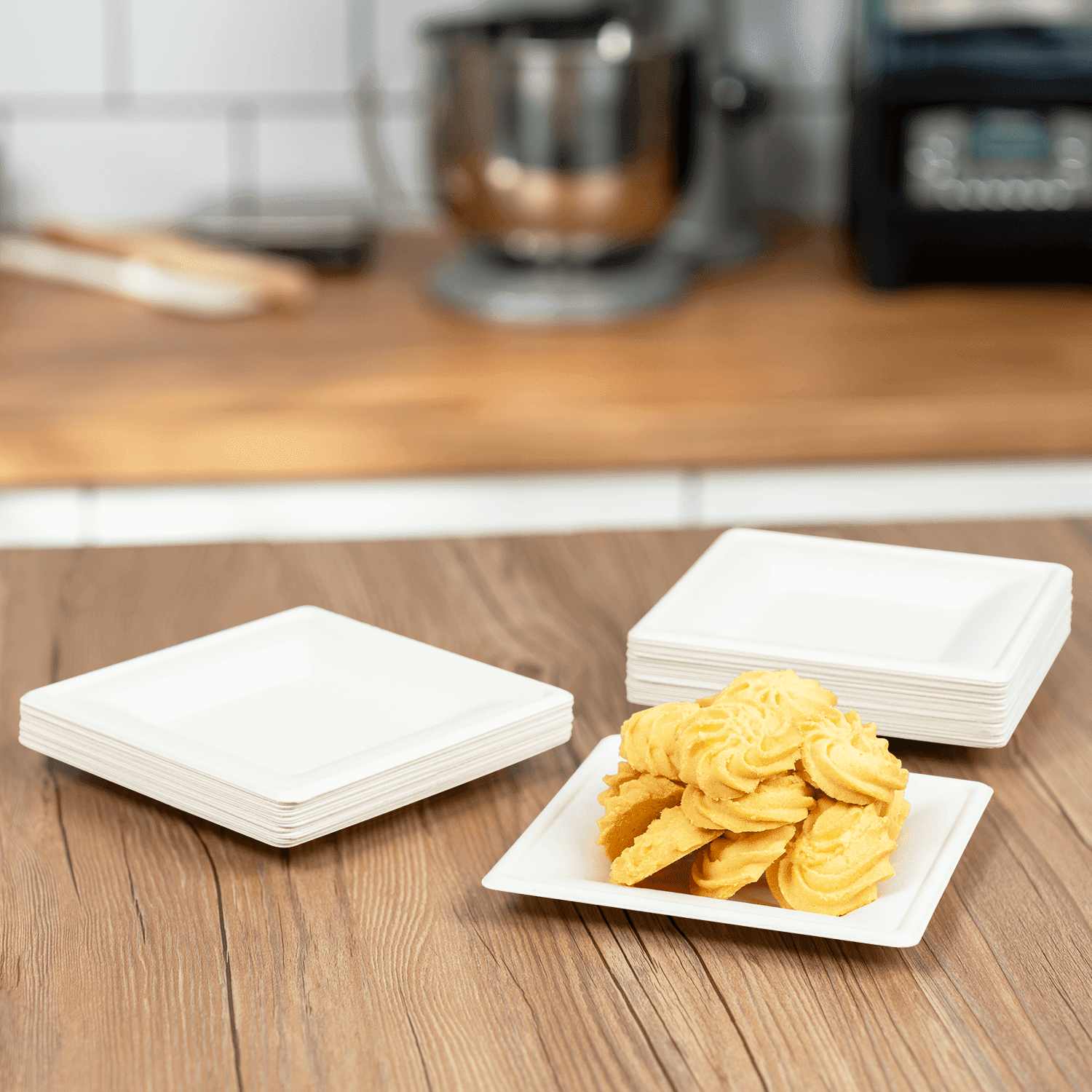 Karat Earth 6”x 6” Paper Square Plate, Molded Fiber, White - 500 pcs