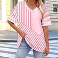 thumbnail image 6 of Dvprdro Plus Size V Neck Short Sleeve T Shirts Loose Fit Floral Casual Summer Tops, 6 of 6