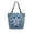 Dark Teal Turtle Pattern, variant on Open Top Canvas Tote Bag with Zipper Reusable Shopping Bag 13.5x15" Roomy Carryall Cute Black Cow
