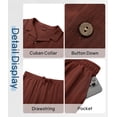 thumbnail image 6 of GENTS BLISS Men 2 Piece Set Linen Outfit Casual Short Sleeve Button Down Shirt and Linen Pants, 6 of 10