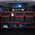 thumbnail image 4 of LOVIVER Car Hanging Trunk Organizer Bag Pockets Large Capacity Multipurpose Oxford Cloth Black Red Edge, 4 of 7