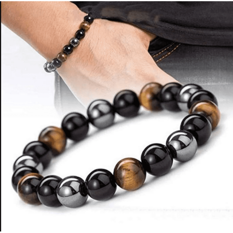Fashion 3 Pcs/Set 4mm Small Natural Stone Beads Bracelet Simple Tiger Eyes  Obsidian Braclet For Men Hand Jewelry Homme