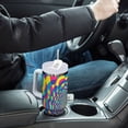thumbnail image 4 of Yayeee 40oz Stainless Steel Tumbler with Straw and Handle Double-Wall Insulated Travel Water Bottle, Psychedelic Pattern, 4 of 8