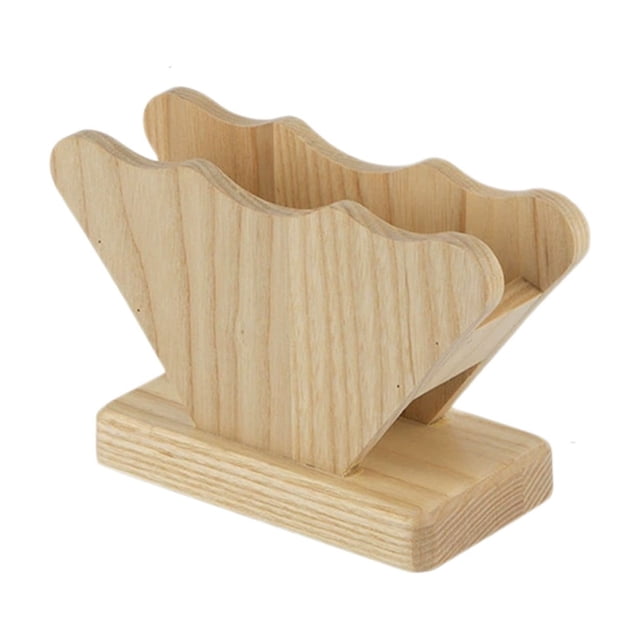 Coffee Filter Paper Shelf Wooden Wave Line Design Holder Stand For Pour Over Drip Coffee Kitchen Countertop Bar Cafe Decor Natural