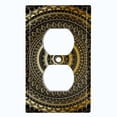 thumbnail image 2 of Metal Light Switch Plate Cover Gold Black Mandala Circle Pattern MDL001, 2 of 13