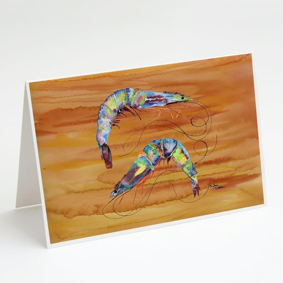 Shrimp Spicy Hot Greeting Cards and Envelopes Pack of 8