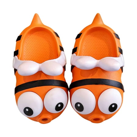 

Penkiiy Children s Shoes Three-dimensional Cartoon Non-slip Soft-soled Slippers Baotou Shoes Toddler Sandals Wonder 5-6 Years Orange On Clearance