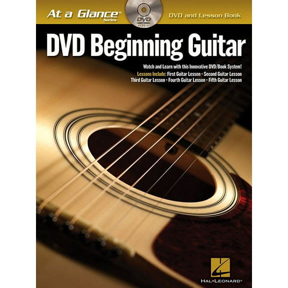 At a Glance (Hal Leonard) Beginning Guitar Learn to Play Guitar with DVD & Lesson Book Guitar Chords, Riffs & Techniques for Beginners Ste, (Paperback)