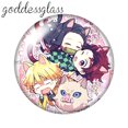 thumbnail image 5 of 10 cabujones de cristal redondos con parte trasera plana de 12 mm, 18 mm, 20 mm y 25 mm de Anime Demon Slayer Kimetsu no Yaiba Kamado Tanjirou, 5 of 5