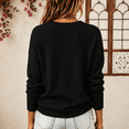 thumbnail image 6 of Women Crew Neck Drop Shoulder Oversized Solid Color Knit Sweater Long Sleeve Casual Fall Pullover L, 6 of 6