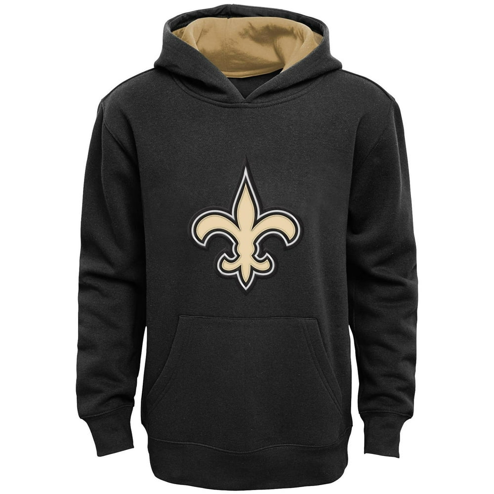 New Orleans Saints Youth Fan Gear Prime Pullover Hoodie - Black ...