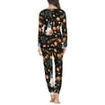 thumbnail image 3 of Suhoaziia Women Pajama Pants Home PJ's Set Fall Clothing Halloween Gift Size M,Breathable Elastic Daily Wear Jack O' Larntern Warmth Lightweight Sleepwear Halloween Party Spring Shirt, 3 of 5