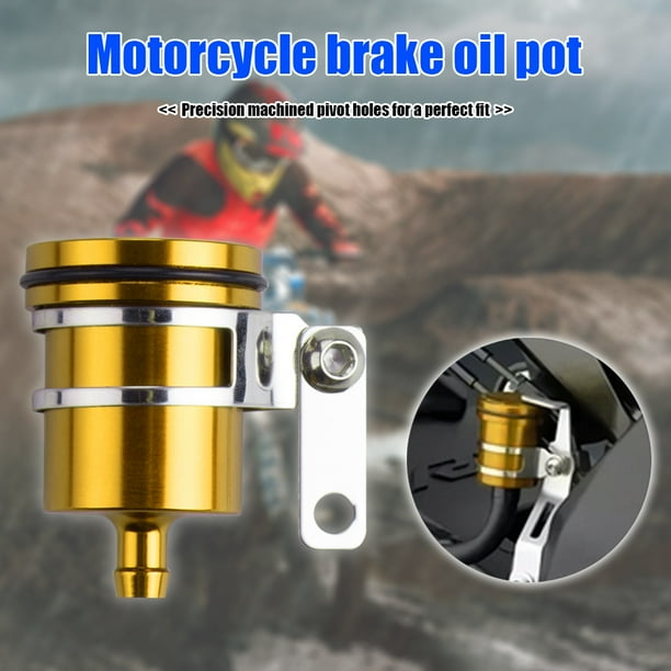 Depósito de líquido de frenos universal para motocicleta tanque de embrague Ndcxsfigh copa de líquido de aceite (dorado)