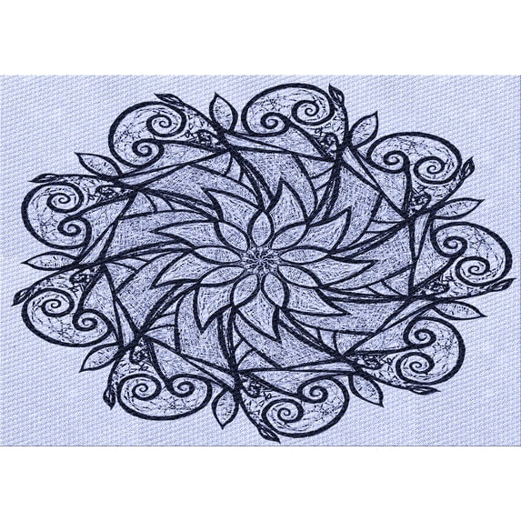 Ahgly Company Indoor Rectangle Patterned Heavenly Blue Area Rugs, 6' x 9'