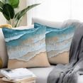 thumbnail image 2 of Abstract Beach Wave Outdoor Pillow Covers Pack of 2 Watercolor Blue Ocean Sand Waterproof Throw Pillow Covers Decorative Cushion Cases for Patio Garden Tent Balcony Couch 24x24 inch, 2 of 8