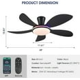 thumbnail image 6 of YIOSI 48'' Black Ceiling Fan with Lights and Remote /APP Control,Low Profile Modern Ceiling Fan,Outdoor Flush Mount Ceiling Fan 6-Speed Reversible DC Motor for Living Room Bedroom Indoor,RGB Lighting, 6 of 11