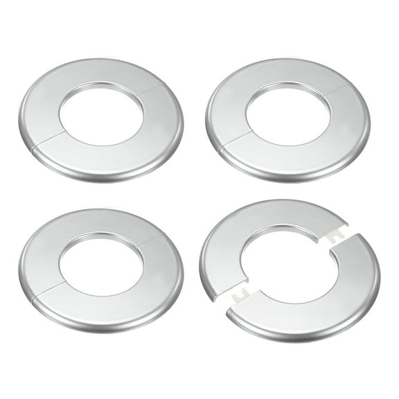 4-Pack Wall Split Flange, for 2.5 Inch/63mm OD Pipe ABS Escutcheon Plate Round Plumbing Cover Plates [Silver Tone]