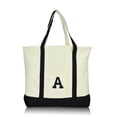 thumbnail image 4 of DALIX Initial Tote Bag Personalized Monogram Black Zippered Top Letter - A, 4 of 7