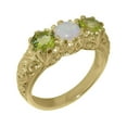thumbnail image 1 of LBG British Made 10k Yellow Gold Natural Opal & Peridot Womens Statement Ring - 33 size options - Size 10.5, 1 of 7