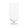 thumbnail image 6 of DecMode Glass Ribbed Fluted Candle Holder with Elevated Base, 6 of 9