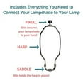 thumbnail image 2 of Complete Lamp Harp Set - 10 Inch Silver Harp for Lamps - Lamp Harp Kit Includes Harp, Saddle Base and Finial - Lamp Shade Holder Attachments for Table and Floor Lamps, 2 of 8