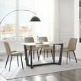thumbnail image 4 of Dining Chairs Set of 4 Upholstered Dining Accent Chairs with Sturdy Metal Legs,Modern Armless Kitchen & Dining Room Chairs in Faux Leather Cushion Seat for Living Room,Kitchen,Tan, 4 of 5