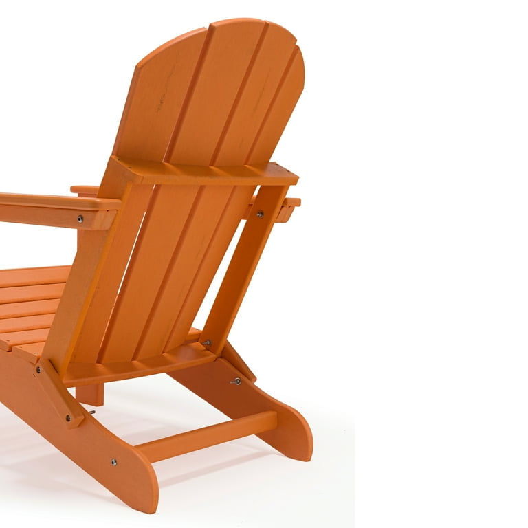 Braxton Folding Plastic Adirondack Chair Orange