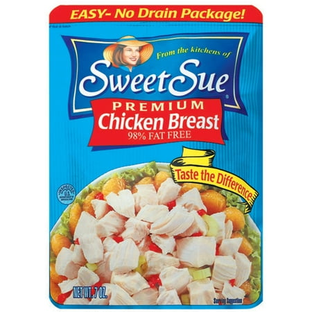(2 Pack) SWEET SUE Chicken Breast, Gluten Free Snack, High Protein Snacks, 7oz (Best Way To Cook Chicken Breast Tenderloins)