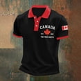 thumbnail image 2 of XIAOCHA Men's Canada Themed Polo Shirt Short Sleeve Contrast Collar Polo Moisture Wicking Patriotic Daily Polo, 2 of 3