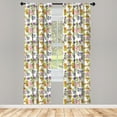 thumbnail image 3 of Ambesonne Floral Curtains, Watercolor Romantic Art, Pair of 28"x95", Multicolor, 3 of 5
