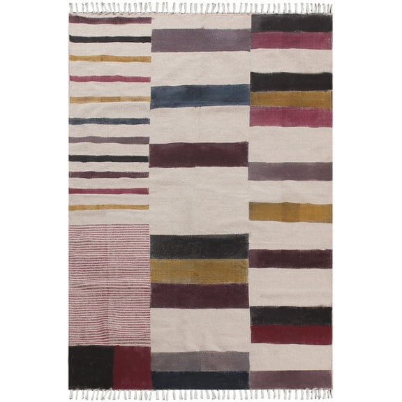 Casavani Handmade Cotton Living Room Area Rug, Beige 2x3 feet