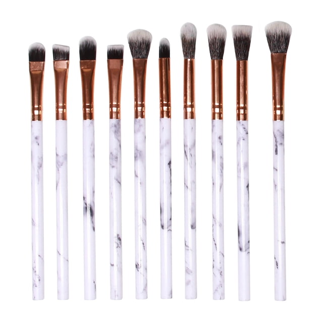 Xihbxyly Juego de 10 Brochas de Maquillaje, Brochas de Fibra Sintética Suave para Una Mezcla Impecable, Ideales para Sombras de Ojos, Rubor y Labios, Perfecto para Uso Diario, Diseño Ideal para Viaje