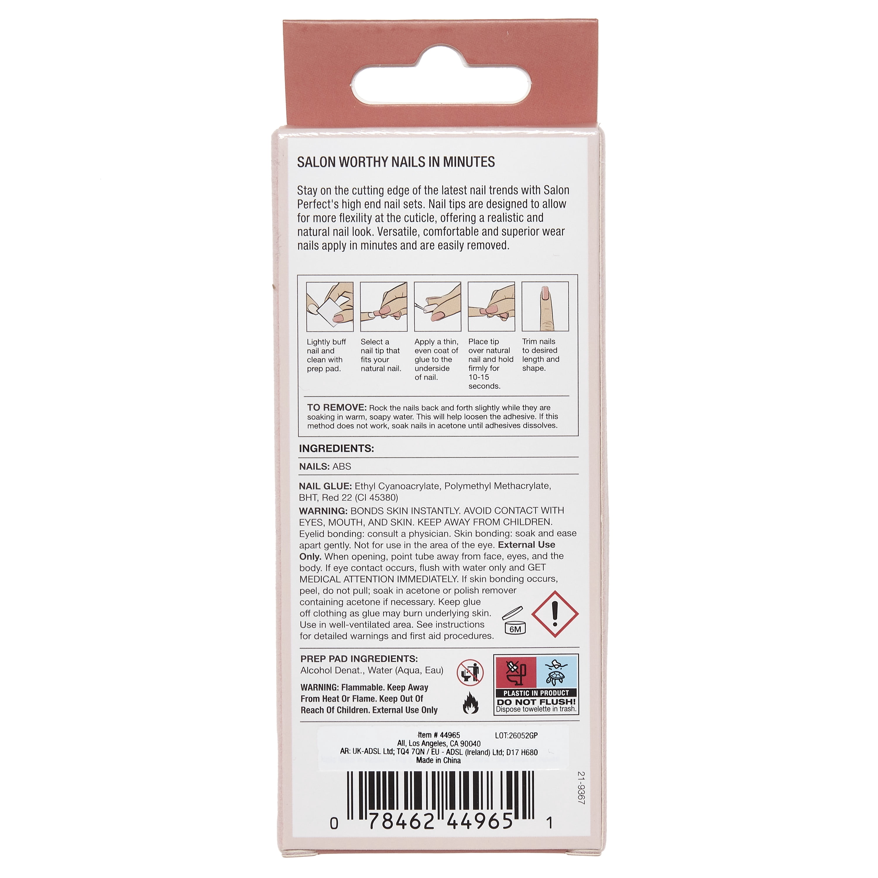 Salon Perfect Halloween Chill Short Square Press-On Nails with Glue & File, Magnetic Silver, 30 Pieces