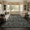 thumbnail image 2 of Lahome Washable 8'x10' Area Rug, Black Vintage Floral Rugs for Living Room, Non-Slip Soft Low Pile Farmhouse Botanical Birds Pattern Carpet for Bedroom Dining Room Office Decor, Black, 2 of 12