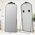 thumbnail image 6 of Cuteday 71"x28" Arched Full Length Mirror Metal Vintage Mirror Baroque Style,Black, 6 of 7