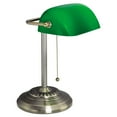 thumbnail image 2 of Alera Traditional Banker's Lamp, Green Glass Shade, 10.5"w x 11"d x 13"h, Antique Brass -ALELMP557AB, 2 of 3