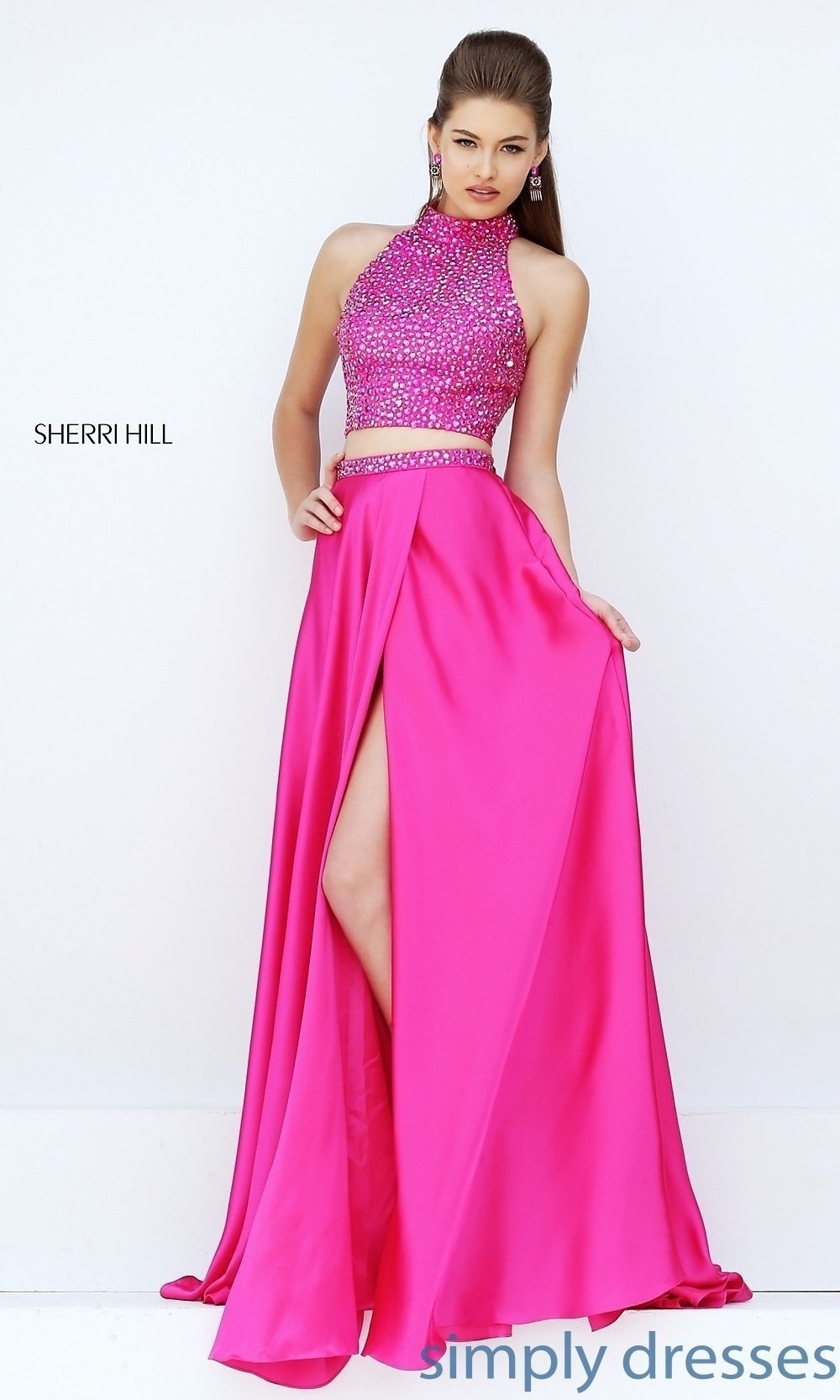 Long Skirt + Crop Tops Prom Party Dress 