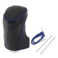 thumbnail image 1 of Cubierta de pomo de cambio Unique Bargains para Chevrolet Malibu 2016-2020, protector de mango de cambio de palanca antideslizante de cuero sintético, 1 Pc fibra de carbono negra azul, 1 of 1