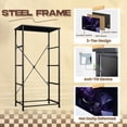 thumbnail image 4 of Dresser for Bedroom with 4 Storage Drawers Amethyst Crystal Cluster Deep Purple Hues Glossy Texture Chest of Drawers Steel Framed Fabric Closet Organizers for Dorm Nightstand Bedside Table Furniture, 4 of 8