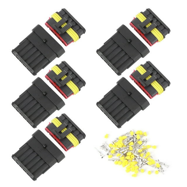 Conectores de cables de coche enchufe de conexión kit de conector eléctrico impermeable 6 enchufes para conectores impermeables macho y hembra de 16 AWG ANGGREK Otros