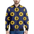 thumbnail image 5 of Chaqueta con cremallera y estampado de girasoles y plantas multicolor para hombre, sudaderas con estampado floral en 3D, chaquetas de calle de manga larga de gran tamaño, 5 of 5