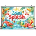 thumbnail image 2 of 5 x 3 ft Summer Splish Splash Backdrop Swiming Pool Duck Hawaiian Flamingo Photography Background Birthday Party Decorations for Tropical Beach Pool Summer Holiday Party Photo Props, 2 of 5