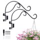 thumbnail image 1 of Soporte de planta colgante giratorio de 2 piezas - Gancho de planta forjado a mano (15.7 pulgadas/negro) para colgar comederos para pájaros, campanas de viento, 1 of 1