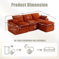 thumbnail image 2 of CARZZI 103" Cloud Modular Sectional Couches for Living Room, Modern L Shaped Boneless Sofa Couch with Ottoman & 2 Lumbar Pillows, Comfy Corduroy Deep Seat 3 Seater Sofa (Pink) | No Assembly Needed, 2 of 8