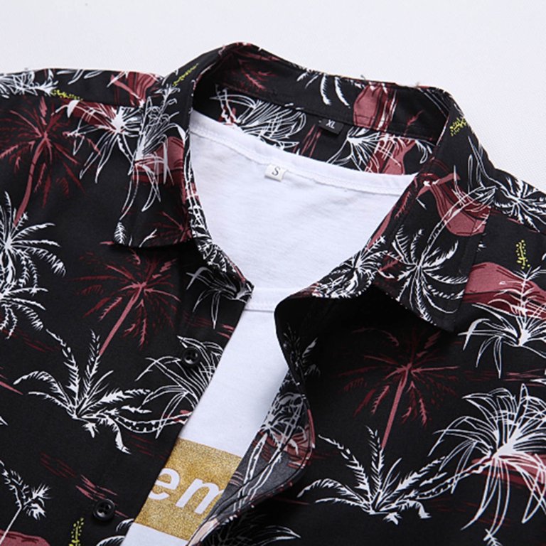 VSSSJ Button Down Shirts for Men Variety Palm Tree Printed Regular