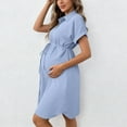 thumbnail image 5 of purcolt Womens Maternity Nursing Dress Dressy Casual Short Sleeve Button Down Pregnancy Dresses for Baby Shower & Photoshoot, 5 of 8